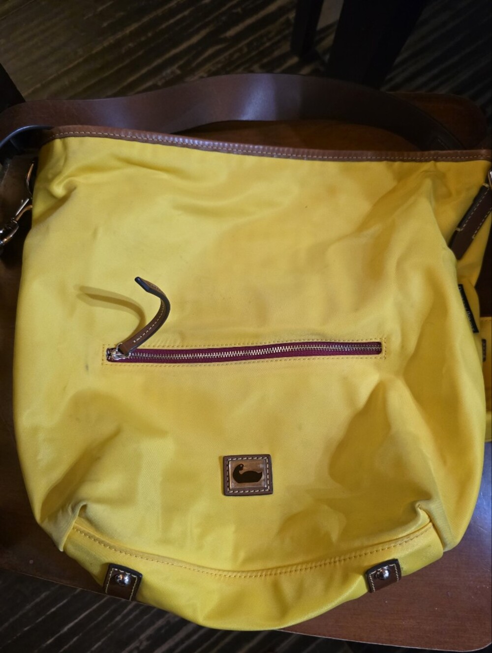 Yellow Dooney & Bourke Nylon Shoulder Bag